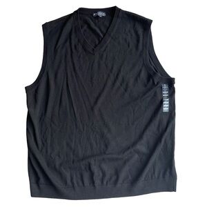 Hart Schaffner Marx Men’s Size 3XLT Tall Merino Wool Sweater Vest Black NWT